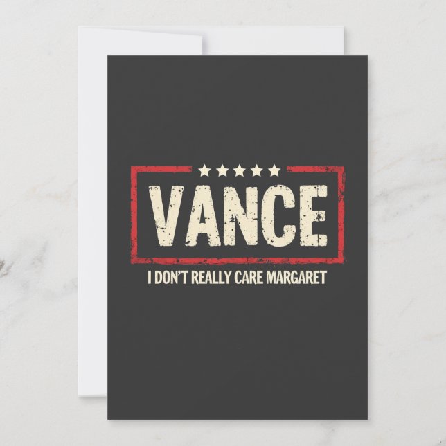 Convite J. D Vance Meme Engraçado Eu Não Me Importo Muito  (Frente)