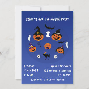Convite Jack O Lantern Family Spooky Halloween