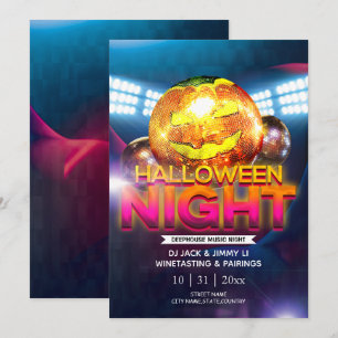 Convite Jack-O-Lanterna - Festa de Dia das Bruxas Adultas