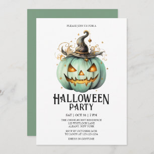 Convite Jack-o-Lanterna, Festa de Mint Halloween Spooky