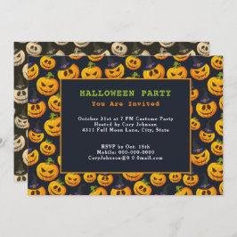 Convite Jack o' Lanternas e Ghost Pumpkins Festa de Hallow