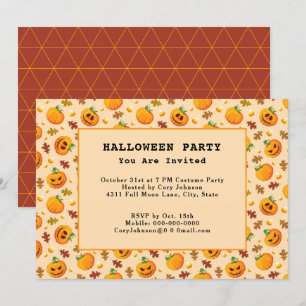 Convite Jack o' Lanternas Pumpkins Festa de Halloween de o