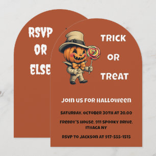 Convite Jack o lanterno Halloween