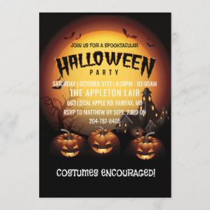 Convite Jack O Lanterns Casa Assombrada Festa de Halloween