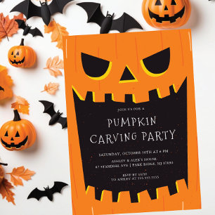 Convite Jack O'lantern Pumpkin Carving Halloween