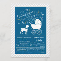 Jack Russell Terrier Dog Chá de fraldas Blue Boy