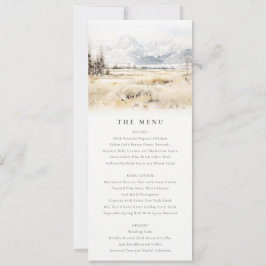 Convite Jackson Hole Wyoming Landscape Wedding Menu Card