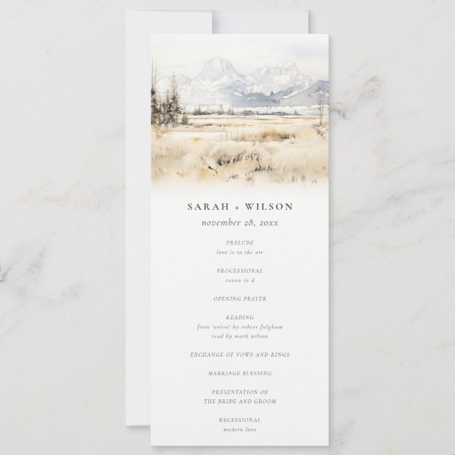 Convite Jackson Hole Wyoming Landscape Wedding Program (Frente)