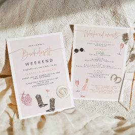 Convite JADE Wine Cowgirl Country Bachelorette Itinerary