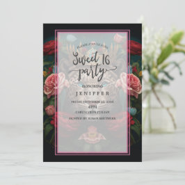 Convite Jaguar with Crown in Flowers Painting             