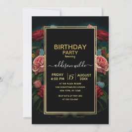 Convite Jaguar with Crown in Flowers Painting             