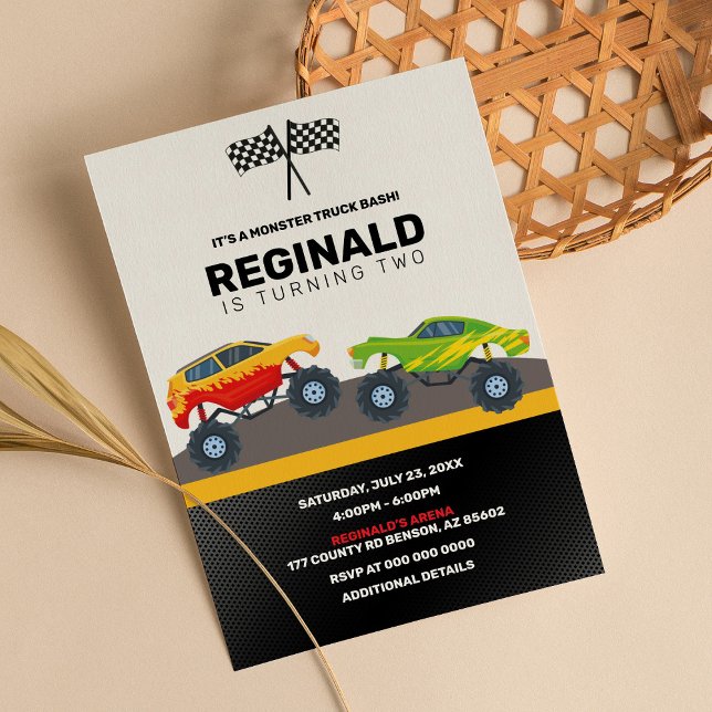 Convite Jam de Aniversário do Monster Truck (Criador carregado)