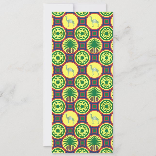 Convite Jamahiri ® Libya | Africa Pattern  (Frente)