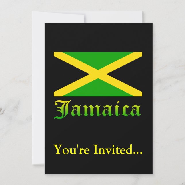 Convite Jamaica Flag, Black, Green and Yellow (Frente)