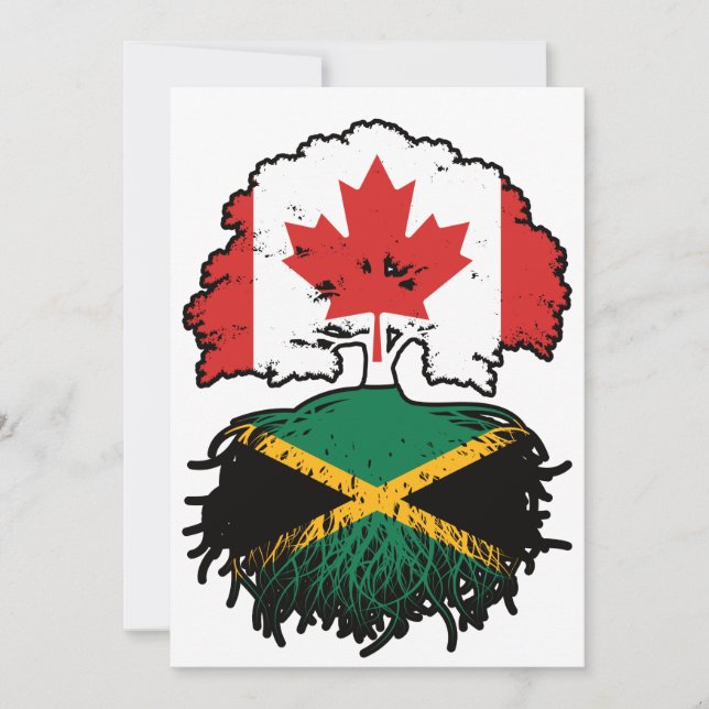 Convite Jamaica Jamaican Canada Tree Roots Flag (Frente)