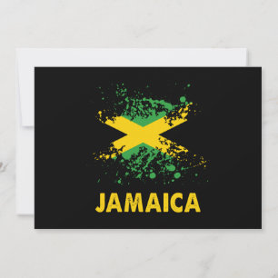 Convite Jamaica Retro WaterColor Jamaican Flag