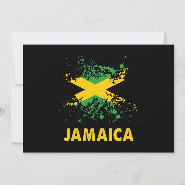 Convite Jamaica Retro WaterColor Jamaican Flag (Frente)