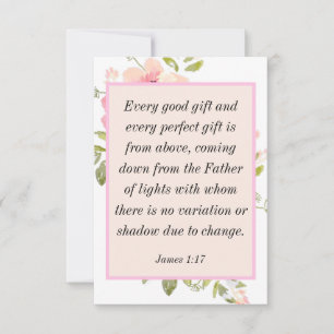 Convite James 1:17 Bíblia Verse Sobre Bênção da Placa 