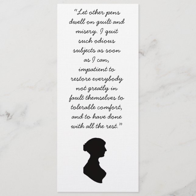 Convite Jane Austen quote on writing (Frente)