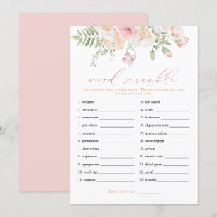 Convite JANE Blush Floral Bridal Bridal Jogo