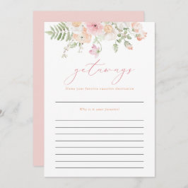 Convite JANE Blush Pink Getaways Viagem Bridal Jogo