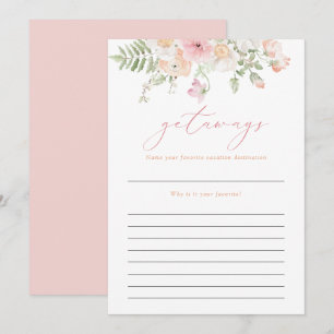 Convite JANE Blush Pink Getaways Viagem Bridal Jogo