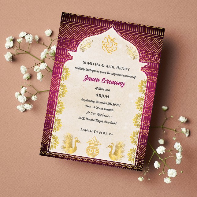 Convite Janeu Poite Upanayanam Hindu Cerimônia do Santo Th (Criador carregado)