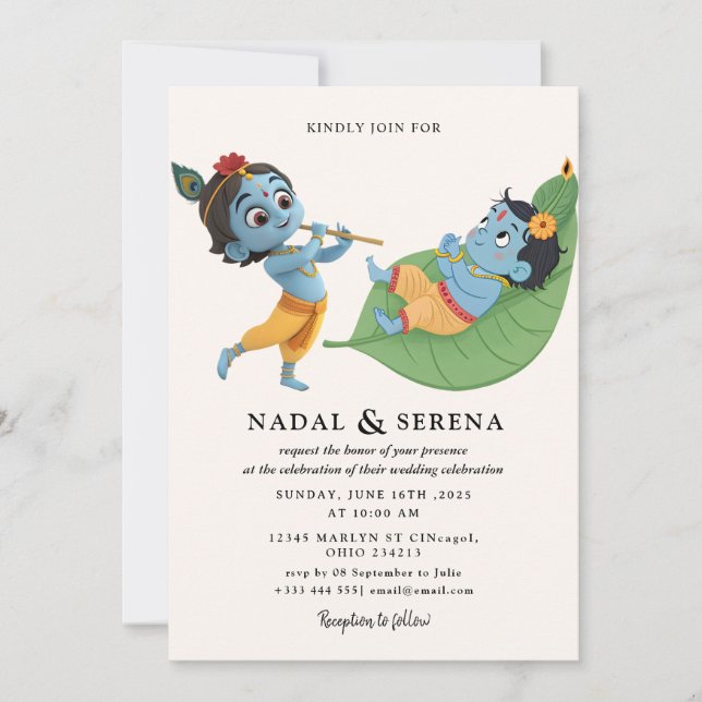 Convite janmashtami Wedding (Frente)