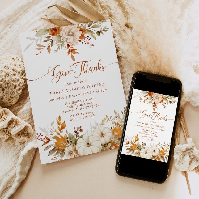 Convite Janta de Ação de Graças aos Obrigados (Criador carregado)