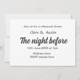 Convite Jantar a noite antes do mínimo simples