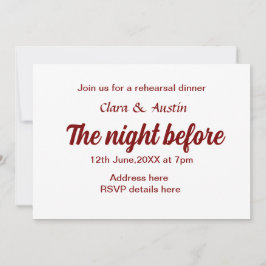Convite Jantar a noite antes do mínimo simples