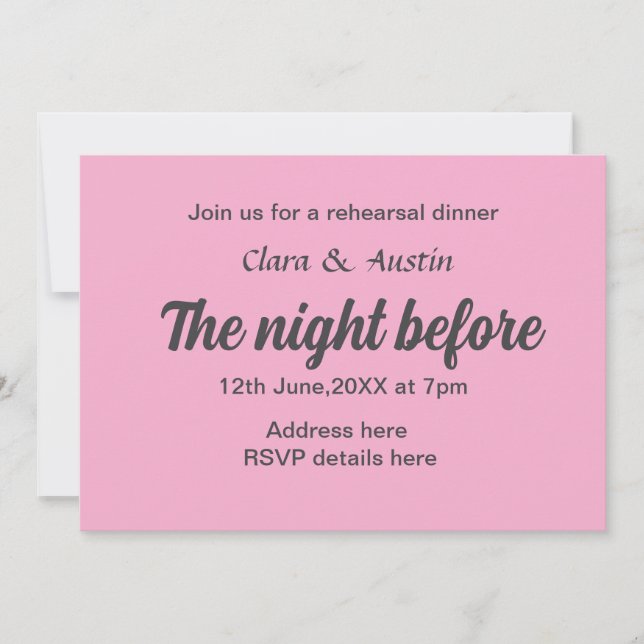 Convite Jantar a noite antes do mínimo simples (Frente)