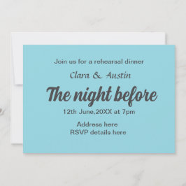 Convite Jantar a noite antes do mínimo simples