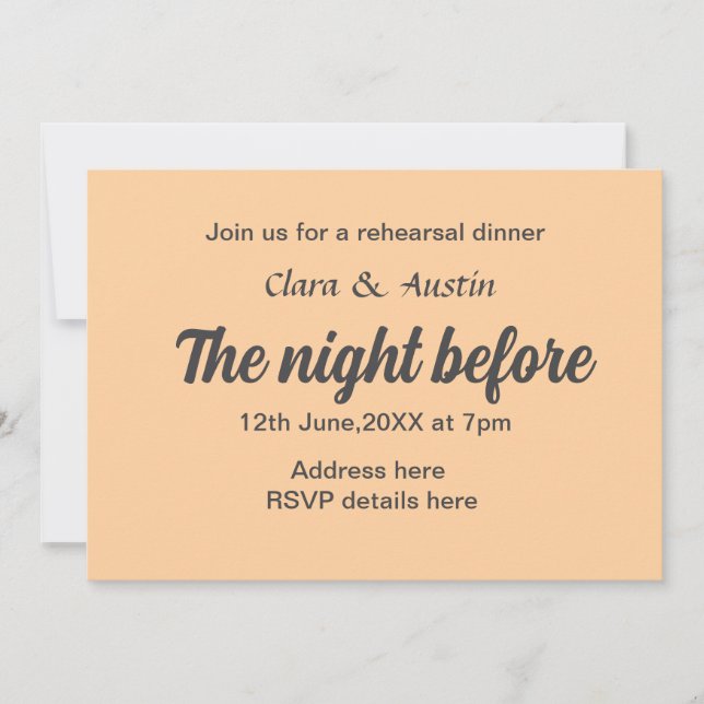 Convite Jantar a noite antes do mínimo simples (Frente)