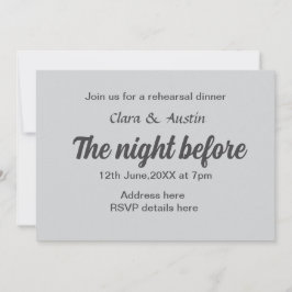 Convite Jantar a noite antes do mínimo simples