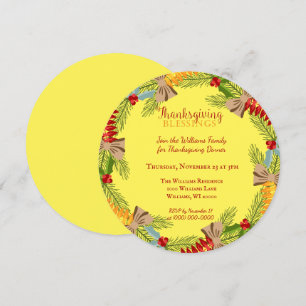 Convite Jantar da Coroa de Ação de Graças