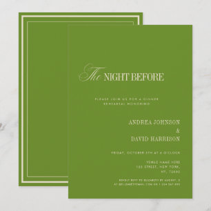 Convite Jantar da Noite Anterior ao Ensaio Elegante Verde