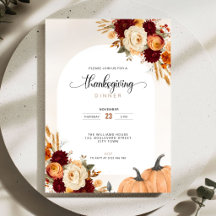 Jantar de Ação de Graças com Abóboras Florais de O