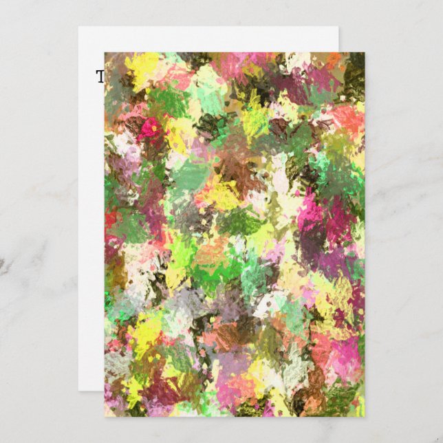 Convite Jantar de Ação de Graças com Manchas de Tinta Folh (Frente/Verso)