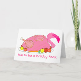 Convite Jantar de Ação de Graças do Flamingo Engraçado