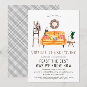 Convite Jantar de Ação de Graças do Friendsgiving Virtual