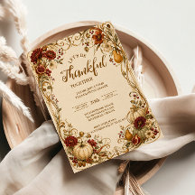 Jantar de Ação de Graças Elegante Art Nouveau