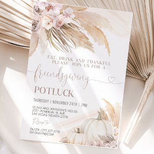 Convite Jantar de Ação de Graças entre Amigos Dia de Ação 