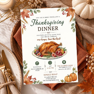 Convite Jantar de Ação de Graças Festa de Friendsgiving fr