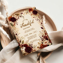 Jantar de Ação de Graças Floral Burgundy Luxuoso