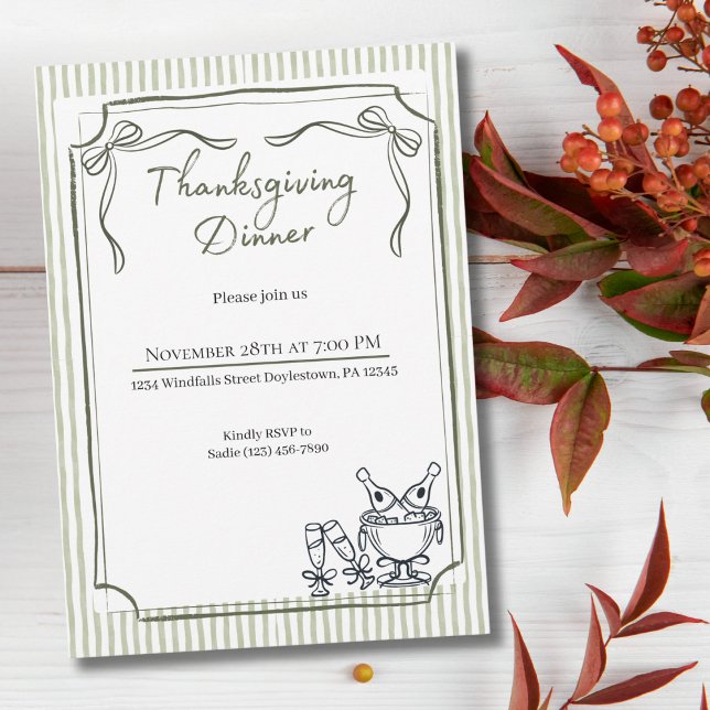 Convite Jantar de Ação de Graças Friendsgiving Chic Outono (Criador carregado)