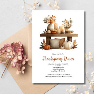 Convite Jantar de Ação de Graças Friendsgiving Outono