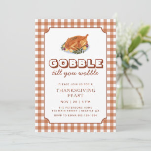 Convite Jantar de Ação de Graças Gobble Till You Wobble Pe