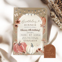 Jantar de Aniversário Abóbora Flor Silvestre Boho