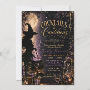 Convite Jantar de Aniversário Cocktails & Caldeirões